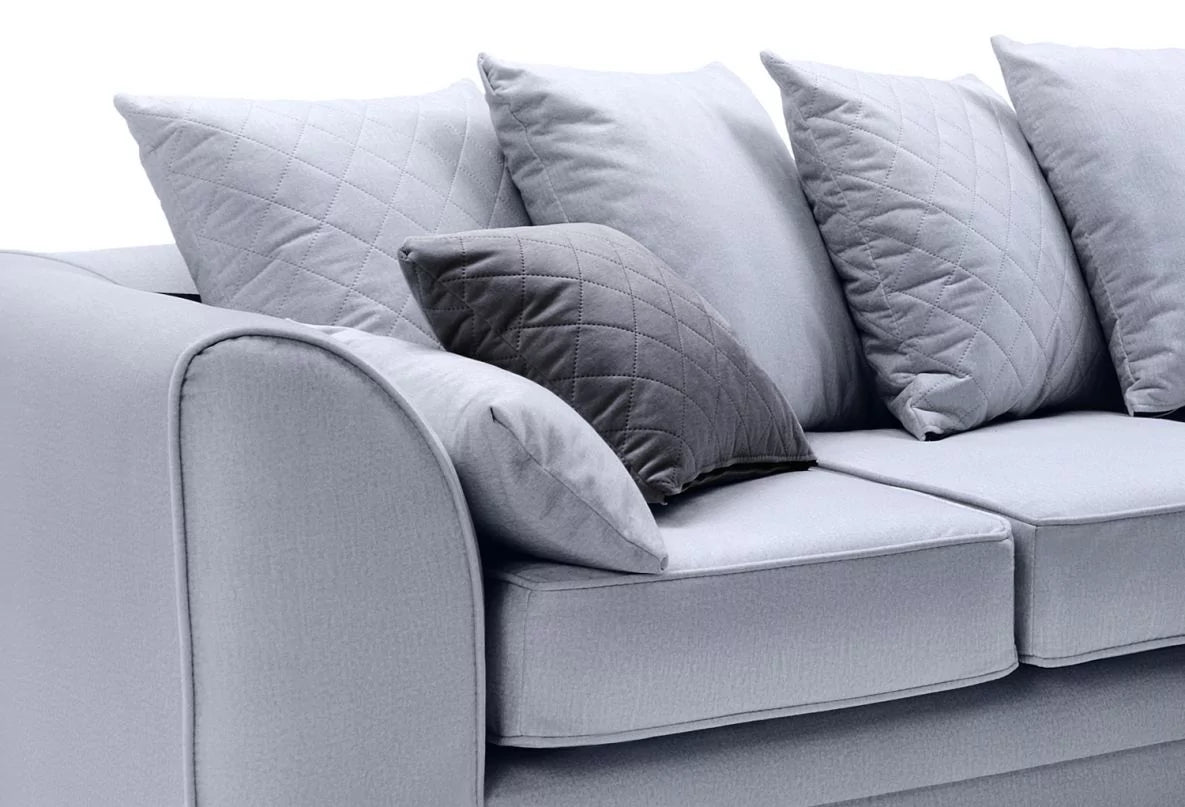 Chic Velvet Corner Sofa - Light Grey