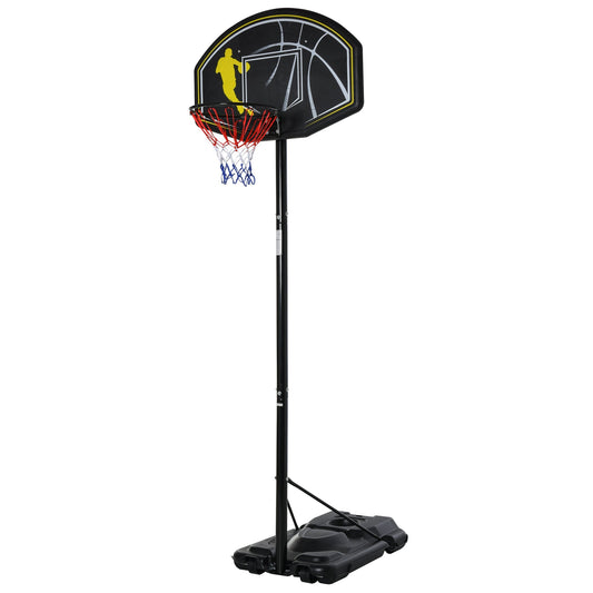 Fully Adjustable Free Standing Portable Basketball Stand Garage Net Hoop Backboard Outdoor Adult Senior Sports Fun Games w/ Wheels