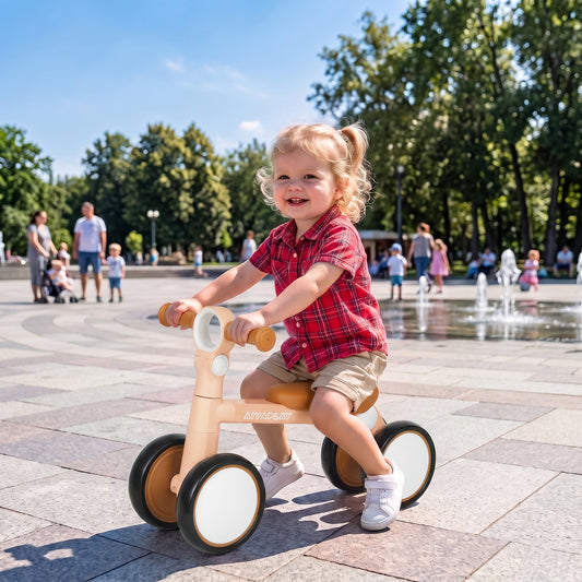 AIYAPLAY Balance Bike, Lightweight Baby Balance Bike with Foldable Design, Adjustable Seat, No Pedal for 1-2 Years, Pink