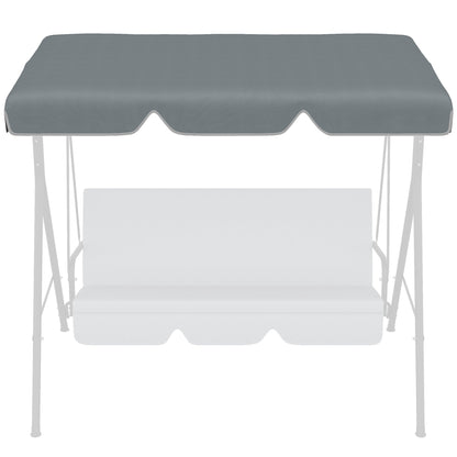 Garden Swing Canopy Replacement 2 Seater with Tubular Framework, Swing Seat Replacement Cover, UV50+ Sun Shade (Canopy Only), Dark Grey