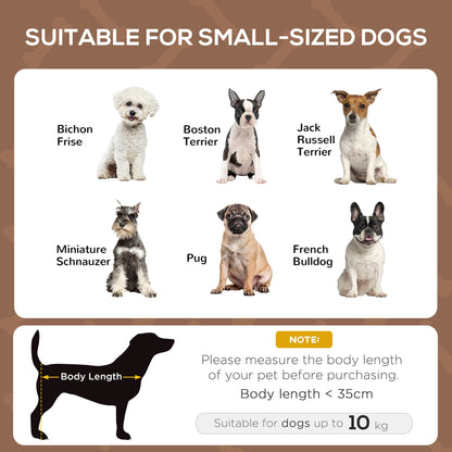 PawHut Raised Dog Bed Waterproof Elevated Pet Cot with Breathable Mesh UV Protection Canopy Brown, for Small Dogs, 61 x 46 x 62cm