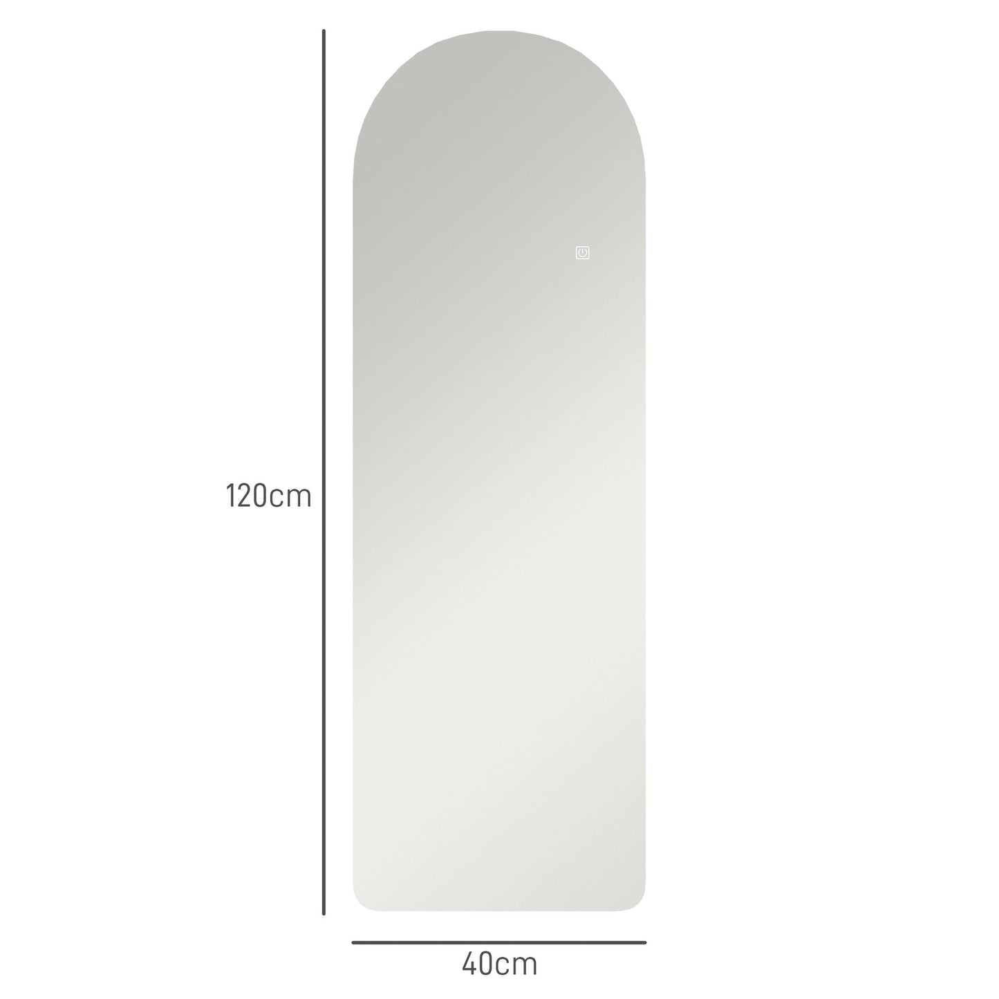 HOMCOM 120 x 40cm Lustro łukowe z oświetleniem LED