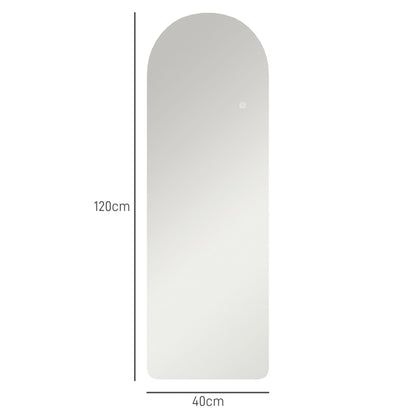 HOMCOM 120 x 40cm Lustro łukowe z oświetleniem LED