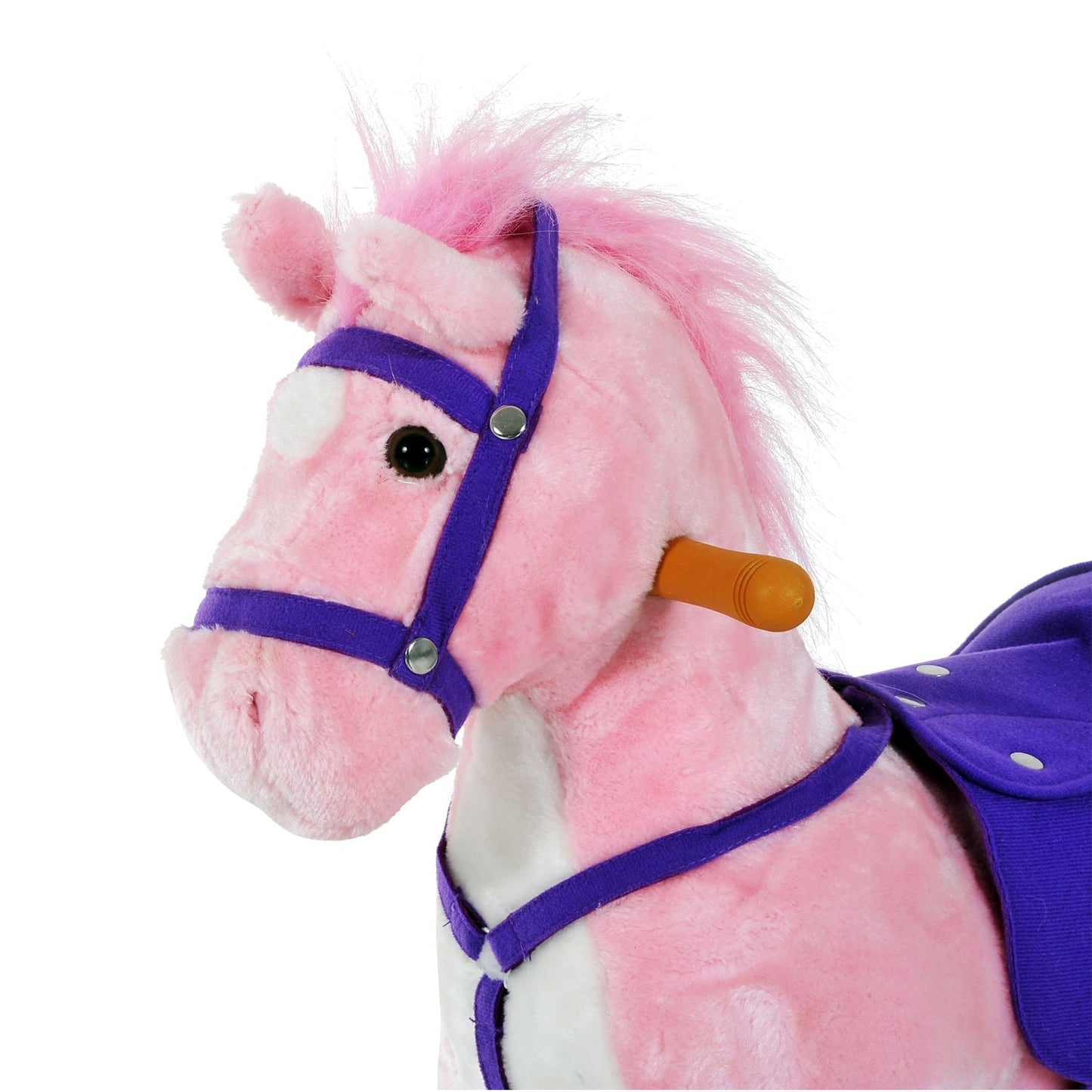 Rocking Horse With Rolling Wheels and Sound - Pink