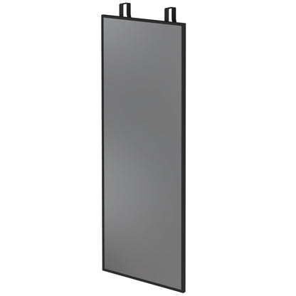 HOMCOM 40 x 110 cm Full Length Wall Mirror, Rectangular Mirror with Adjustable Hooks, Over the Door or Wall Mounted, Black