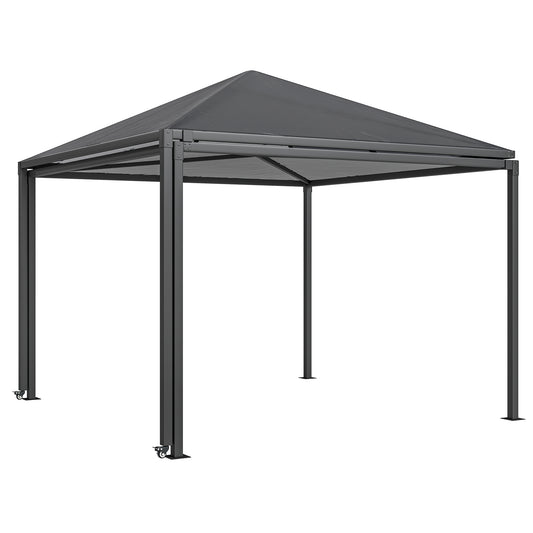 Outsunny√Ç 3√Ç x√Ç 3√Ç or 3√Ç x 6m Garden√Ç Gazebo with Extendable Awning and Wheels,√Ç UPF30+ Outdoor√Ç Metal Gazebo√Ç Canopy√Ç Shelter√Ç for BBQ, Event, Party