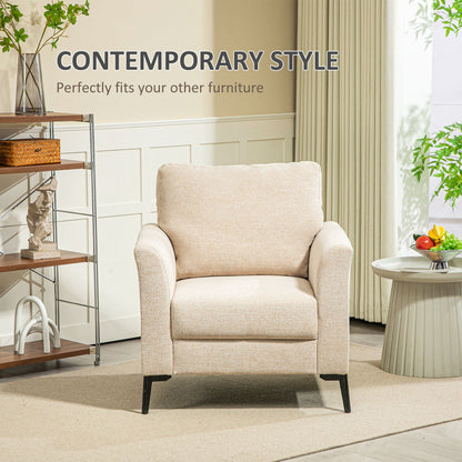Fotel HOMCOM Linen-Look - Beżowy