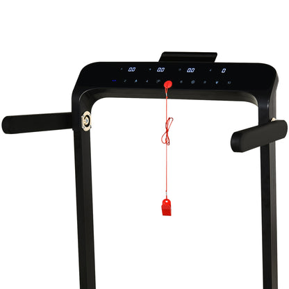 HOMCOM Folding Treadmill, 1.85HP Installation-Free Walking Jogging Running Machine, 12KM/H with 12 Pre-Programs and LED Display for Home Gym Office