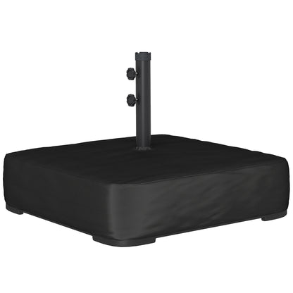 Outsunny Garden Parasol Base 80 kg Sand Filled Heavy Duty Stand for Cantilever Umbrellas and 48 mm Poles Black