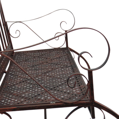 Outsunny 2 Seater Metal Garden Park Bench Outdoor Rocking Chair Swing Bench Loving Seat Bronze