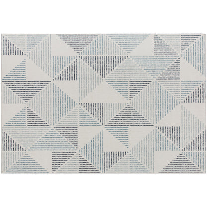 HOMCOM Modern Area Rug, Geometric Pattern Non-Slip Washable Rug, Soft Floor Carpet for Living Room, Bedroom, Dining Room, Home Office, 170 x 120 cm, Multi-Coloured