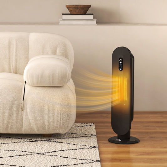 HOMCOM 45¡ Oscillating Ceramic Space Heater, with Remote - Black