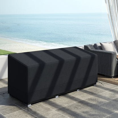 Outsunny Rectangular Patio Garden Furniture Cover Waterproof for 3 Seater Sofa Bistro Set, UV Resistant Protection 600D Oxford Fabric Rattan Lounge Clean Cover, 190 x 72 x 76cm, Black