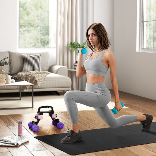 SPORTNOW Dumbbells Set with Storage Rack, 2 x 1kg, 2 x 3kg, 2 x 5kg, Pink