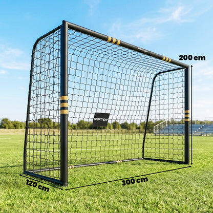 SPORTNOW Football Goal, 10 x 6.5ft Football Net with Ground Stakes, EPE Foam Padding and Metal Frame, Easy Assembly, Yellow