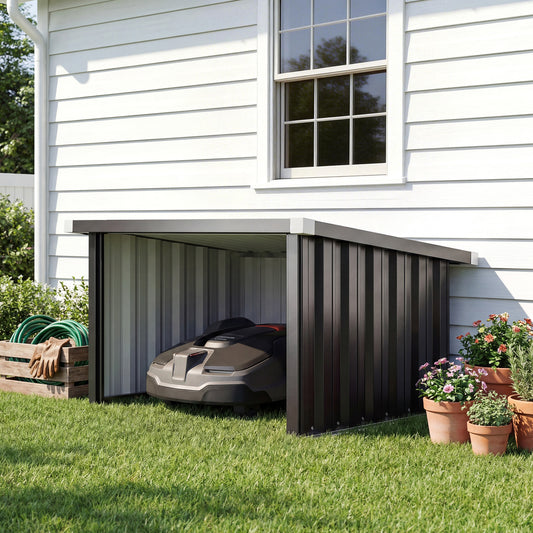 Outsunny Robot Mower Garage in Dark Grey, image 2