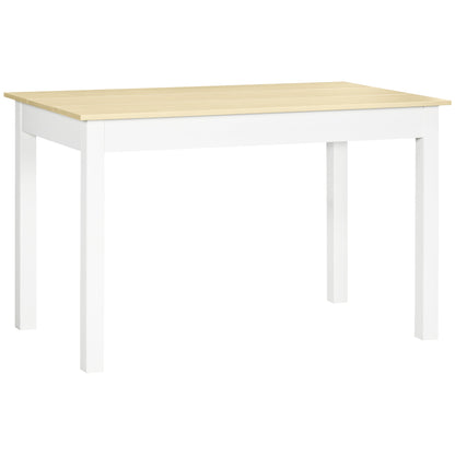 HOMCOM Dining Table for 4 to 6, Modern Kitchen Table with Wood Effect Tabletop, Thick Legs, 120cm, Oak Wood Grain