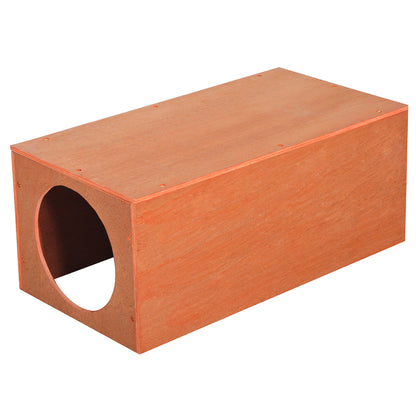 PawHut Outdoor Rabbit Hideaway Shelter Indoor Cat Tunnel Garden Kitty Box House Pet Home Run Play Cage Waterproof 60Lx30Wx25H(cm)