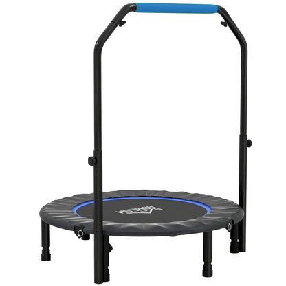 HOMCOM 40" Foldable Mini Fitness Trampoline, with Adjustable Foam Handle, Blue