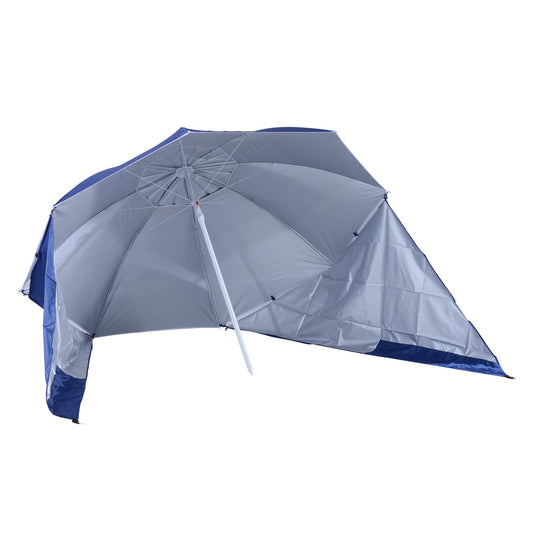 2 Metra Beach Sport Umbrella Parasol-Coated Blue Polyester/Steel