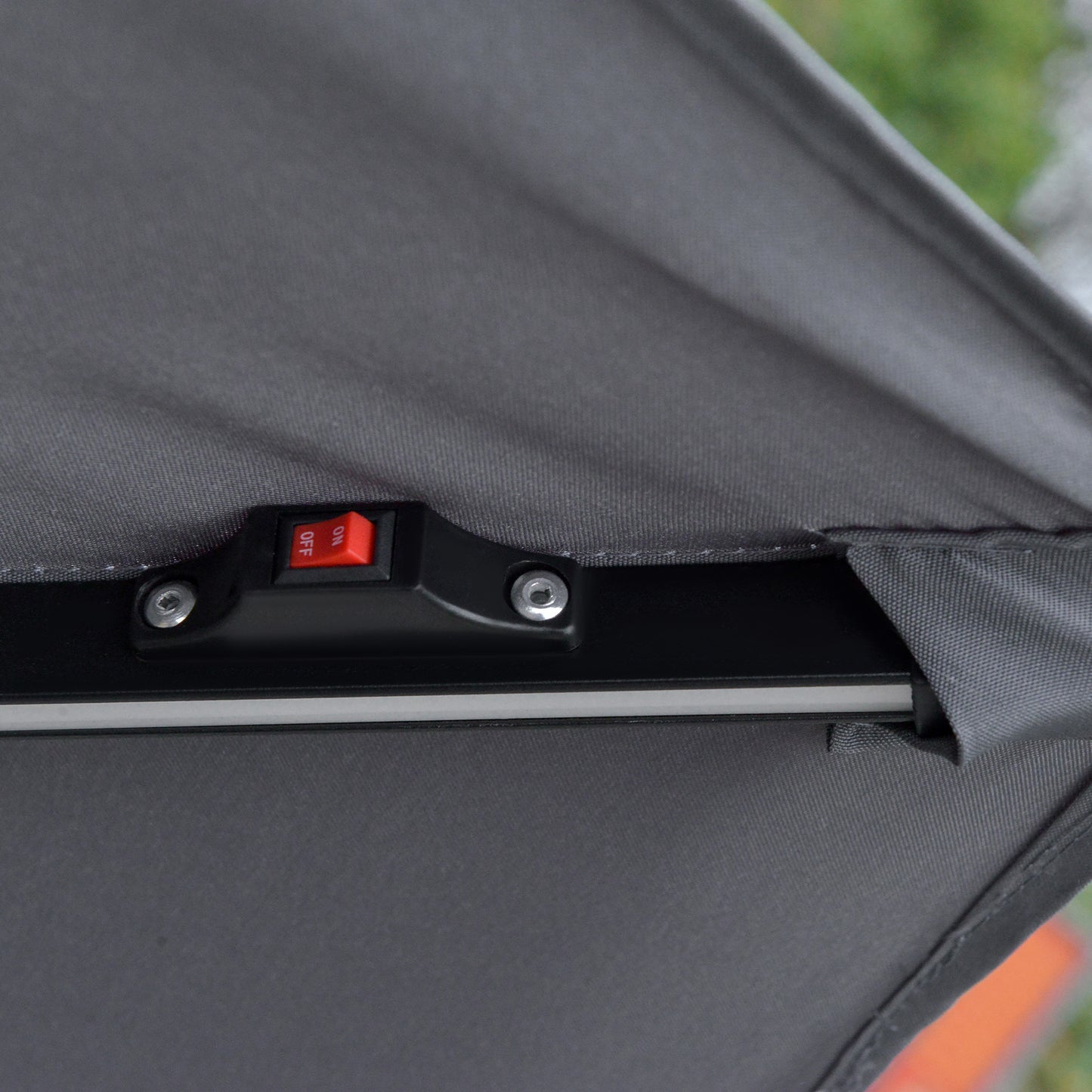 Outsunny 3m LED Light Overhanging Parasol - Szary