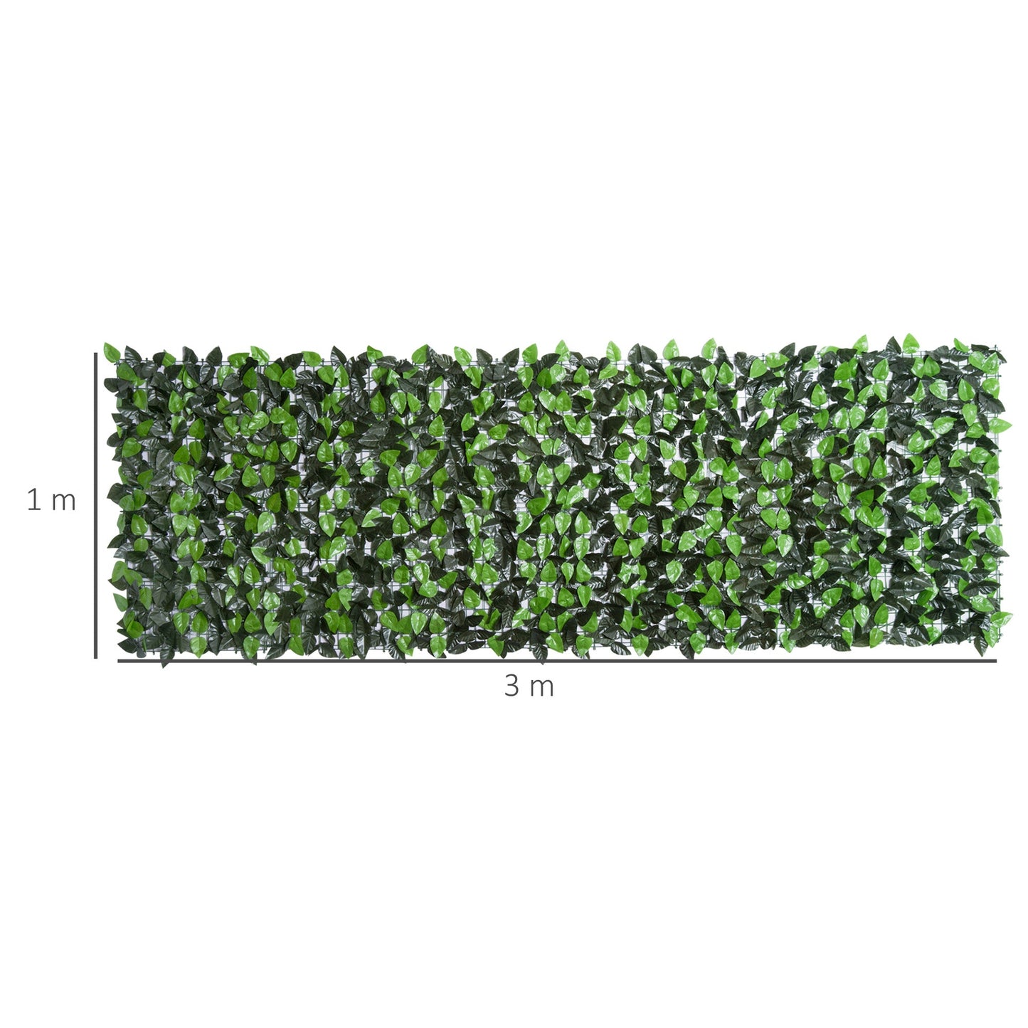 Outsunny Artificial Leaf Hedge Screen Privacy Fence Panel for Garden Outdoor Indoor Decor 3M x 1M Light Green and Dark Green