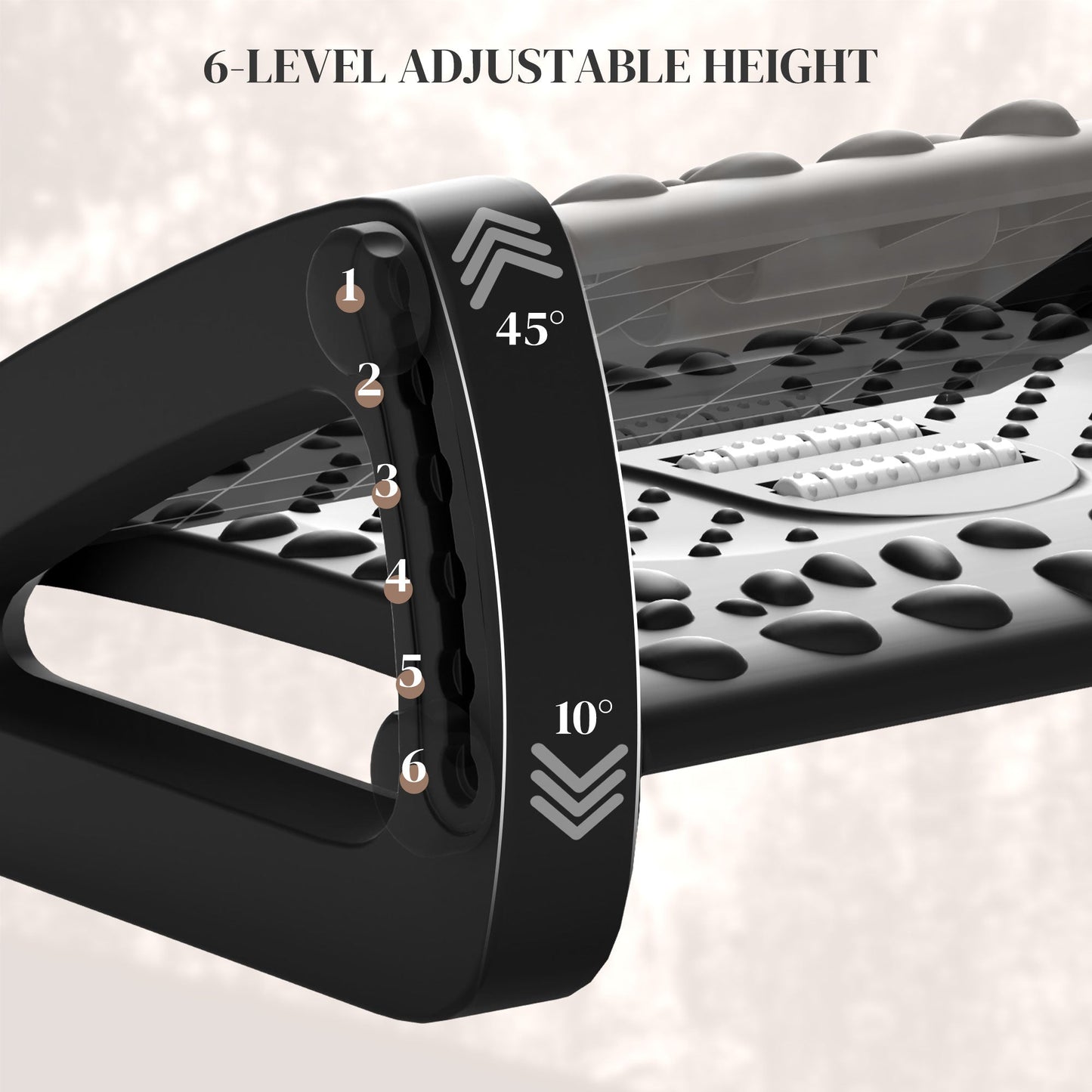 HOMCOM 10√Ç¬∞-45 Six-Angle Massage Footrest - Black