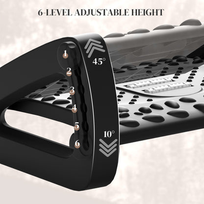 HOMCOM 10√Ç¬∞-45 Six-Angle Massage Footrest - Black