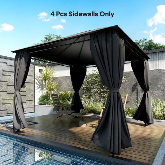 Outsunny 4 Pack Replacement Gazebo Curtains Privacy Panel in Dark Grey, image 2