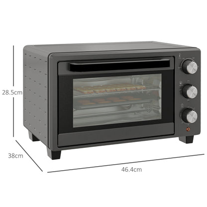 HOMCOM 21L Mini Countertop Oven, 100√Ç¬∞C-230√Ç¬∞C Adjustable Temp - Grey