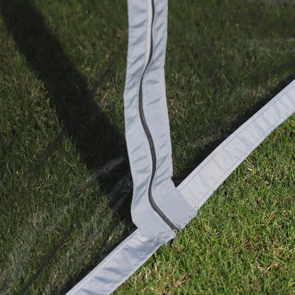 Outsunny 3 x 4m Aluminiowa altana ogrodowa, zadaszenie, namiot imprezowy z siatkami i zasłonami do ogrodu i na taras, szara