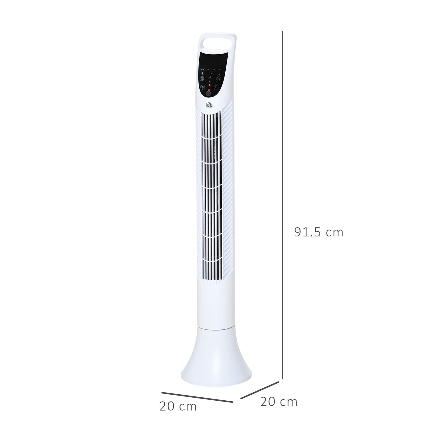 36'' Freestanding Tower Fan, 3 Speed 3 Mode, 7.5h Timer, 70 Degree Oscillation, LED Panel, 5M Remote Controller, White