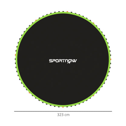 SPORTNOW Replacement Trampoline Mat with Spring Pull Tool, 72 V-Hooks, for 12ft Trampoline using 14cm Springs, Green