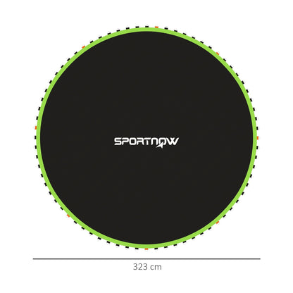 SPORTNOW Replacement Trampoline Mat with Spring Pull Tool, 72 V-Hooks, for 12ft Trampoline using 14cm Springs, Green
