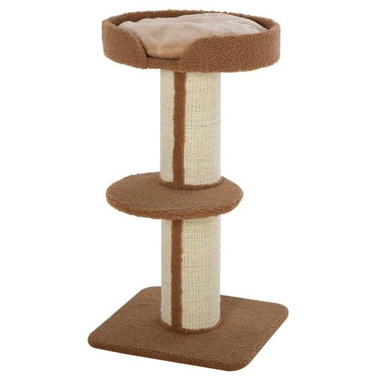 PawHut 91cm Cat Tree Kitten Activity Center Play Tower Perches Sisal Scratching Post Lamb Cashmere Brown