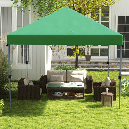 3 x 3(m) Pop Up Gazebo 1 Person Easy Pp Marquee Party Tent 1 Button Push Adjustable Straight Legs Instant Shelter - Green