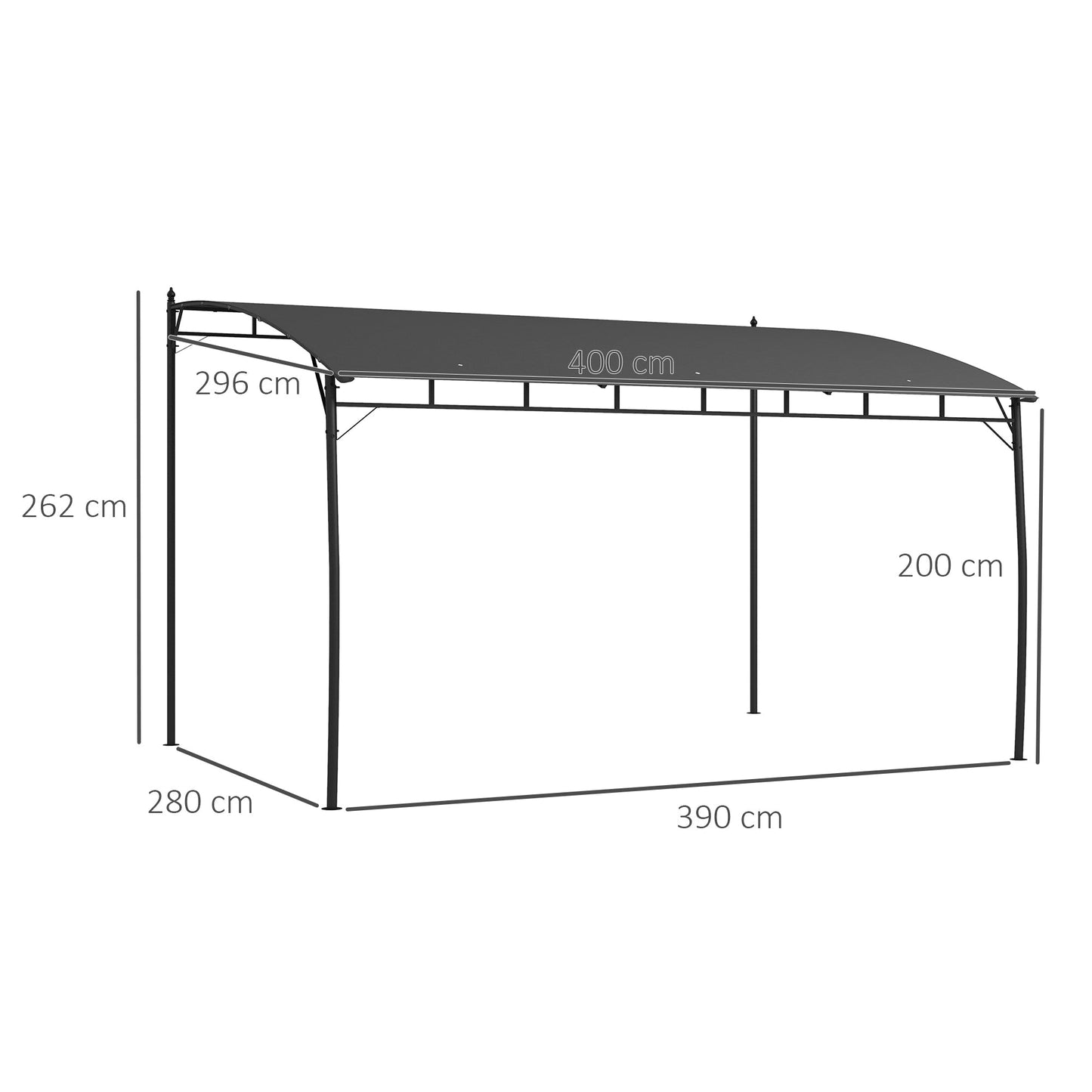 Outsunny 3 x 4m Outdoor Pergola Gazebo, Garden Sun Shade Shelter with Metal Frame, for Patio, Deck