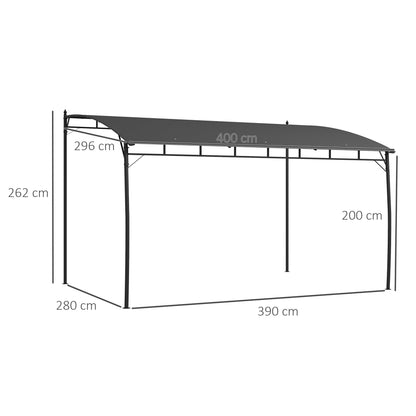 Outsunny 3 x 4m Outdoor Pergola Gazebo, Garden Sun Shade Shelter with Metal Frame, for Patio, Deck