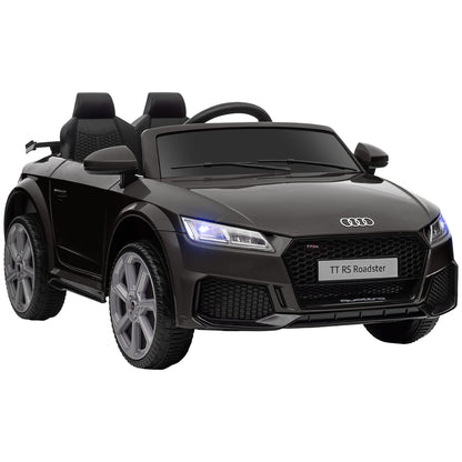 12V Rechargeable Battery Ride On Car w/ Remote Forward Reverse Lights Horn MP3 Player Black w/ Seat Belt Audi TT RS