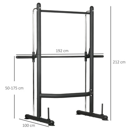 Squat Rack with Pull-Up Bar, Adjustable Weight Rack, Multi-Functional Weight Lifting Barbell Stand for Home Gym Strength Training