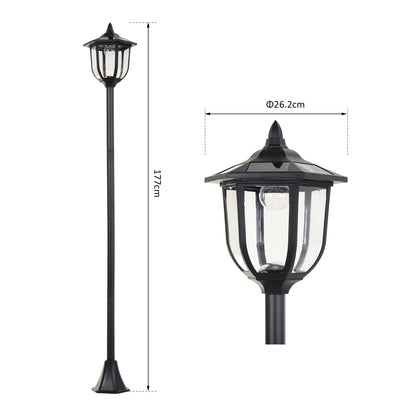 Outsunny Outdoor Garden Solar Post Lamp Czujnik światła Latarnia LED Słupek Ścieżka Latarka 1,77 m wysokości