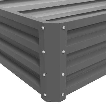 Outsunny Rectangle Raised Garden Bed Box with Weatherized Steel Frame for Vegetables, Flowers, & Herbs, 120 cm x 60 cm x 30.5 cm, Light Grey