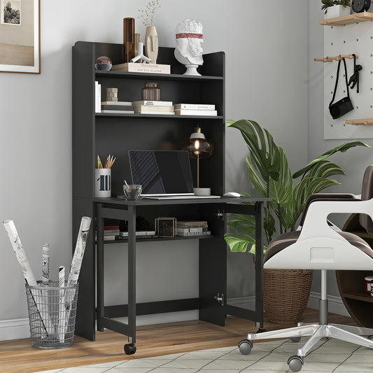 HOMCOM Foldable Desktop in Black, image 2