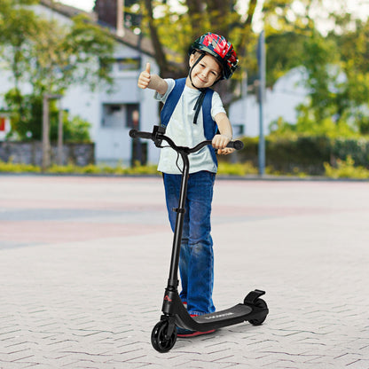 HOMCOM Electric Scooter, 120W Motor E-Scooter with Battery Display, Adjustable Height, Rear Brake for Ages 6+ Years - Black