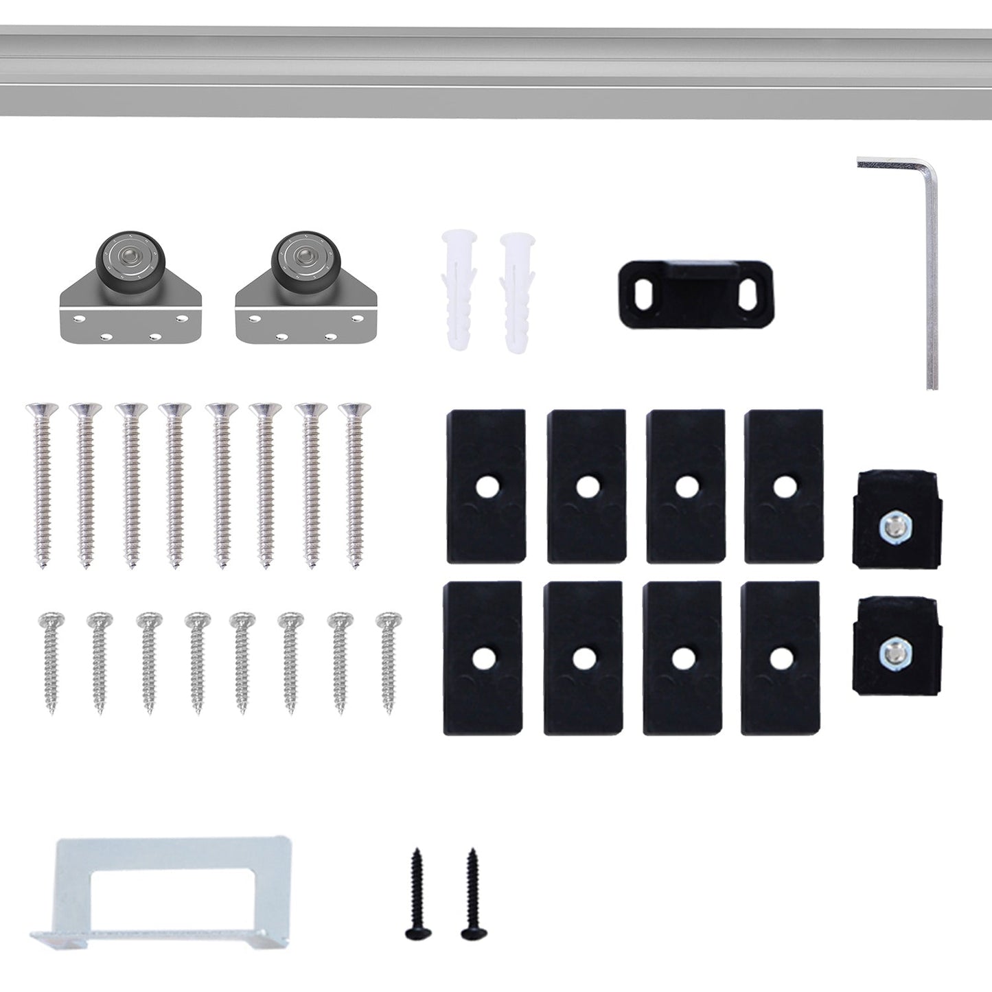 HOMCOM 6FT Modern Sliding Barn Door Closet Hardware Track Kit Track System Unit for Single Wooden Door