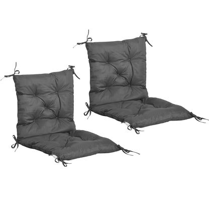 Outsunny Set of Two Outdoor Seat Cushions - Dark Grey