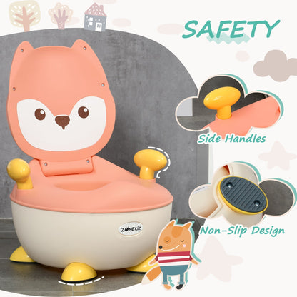 ZONEKIZ Baby Potty Training Toilet with Splash Guard, Anti-Tip Feet, Side Handles, Easy to Clean