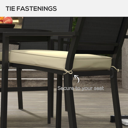 وسائد بديلة للمقعد مكونة من 4 قطع من Outsunny، مجموعة وسائد كرسي الفناء مع أربطة للأماكن الداخلية والخارجية، بيج