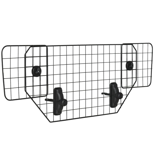 PawHut Dog Guard للسيارات قابل للتعديل حاجز التمهيد شبكة معدنية مسند الرأس للحيوانات الأليفة، 90-120W x 40.5H سم