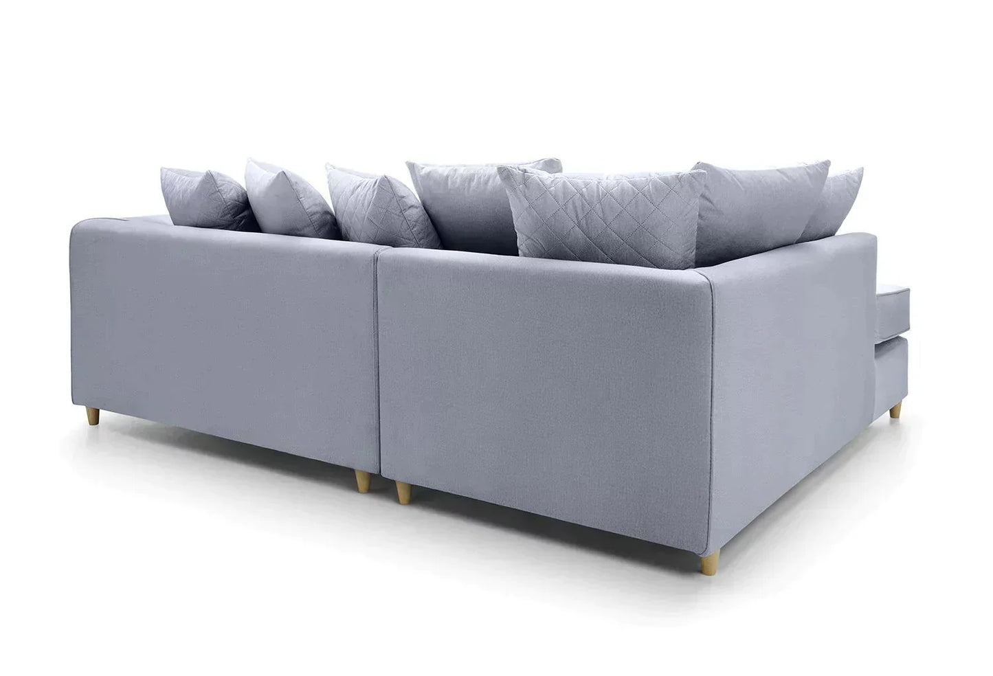 Chic Velvet Corner Sofa - Silver